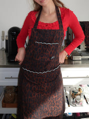 Scallop Apron in Dark Leopard