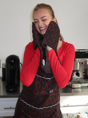 Double Oven Glove in Dark Leopard
