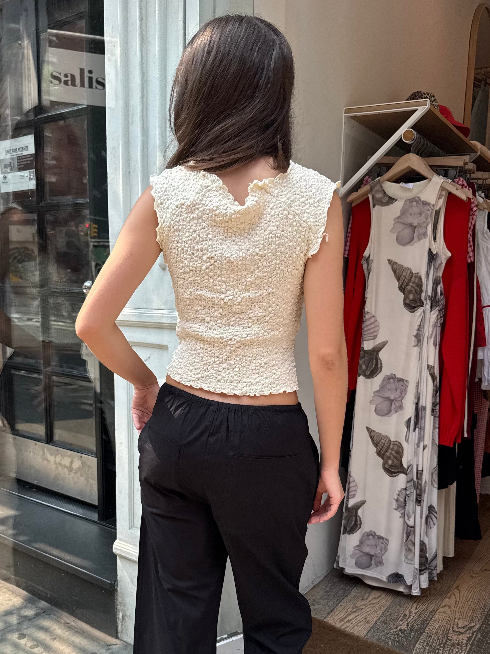 Ashton Textured Top in Cream