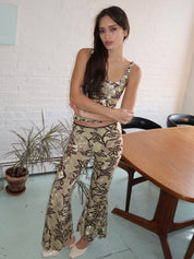 Jeslynn Pant in Ecru/Brown