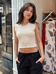 Ashton Textured Top in Cream