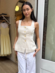 Brunelle Vest in Oatmeal