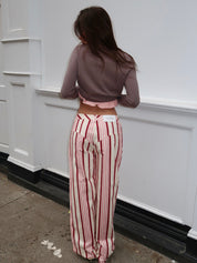 Leroy Pink Striped Twill Pants