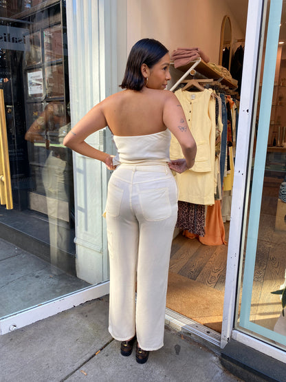 Twill Carpenter Pant in Ivory
