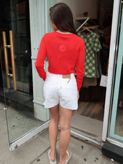 Michelle Baggy Short in White