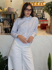 Waisted Shirt in English Stripe