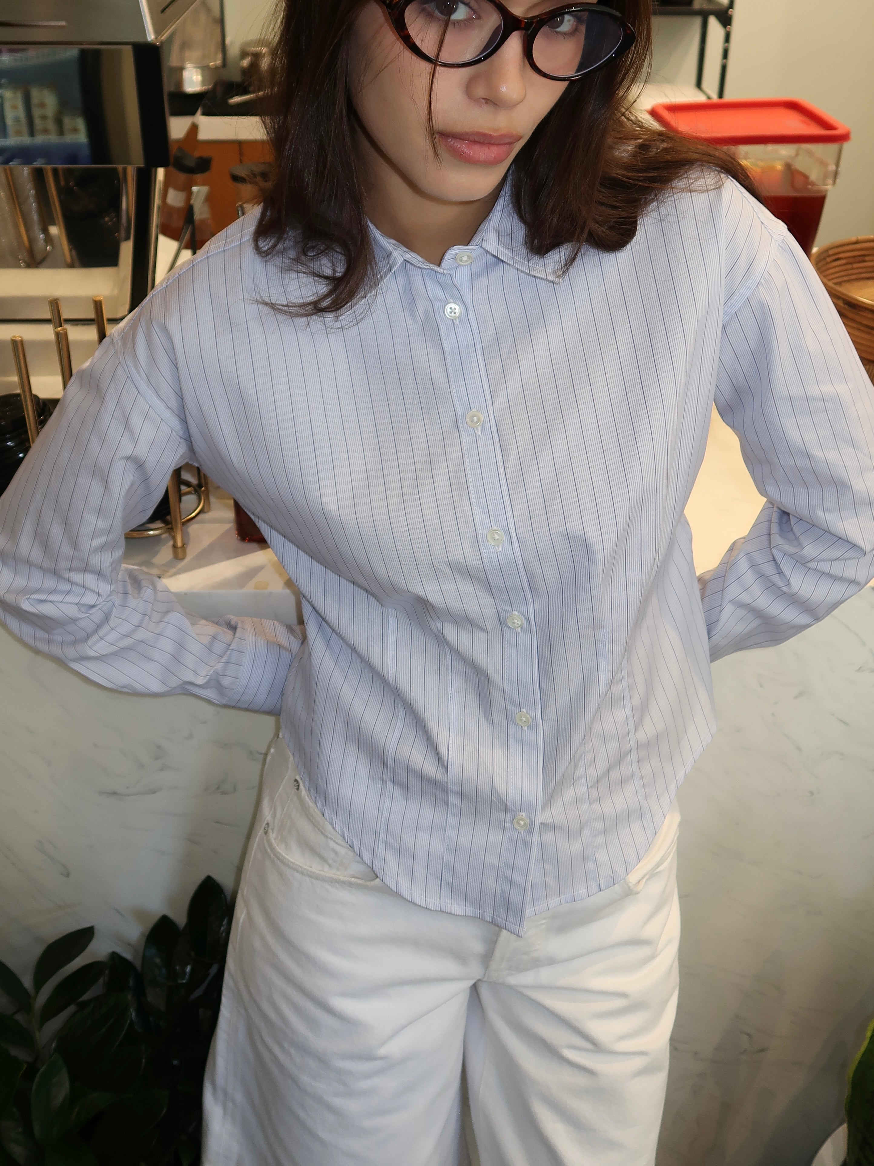 Waisted Shirt in English Stripe