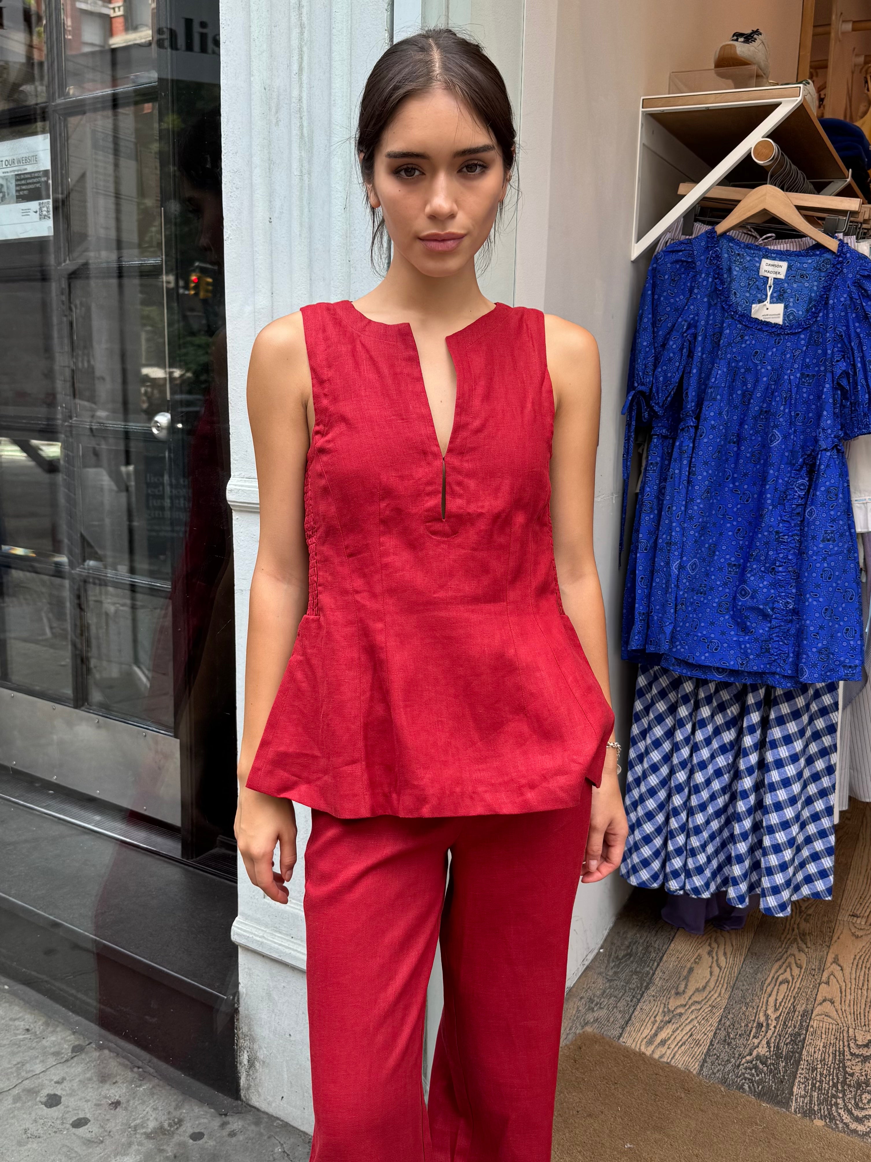 Melia Top in Deep Red