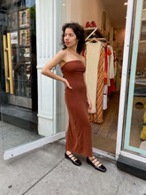 Load image into Gallery viewer, The Strapless Tie Back Midi Dress in Umber
