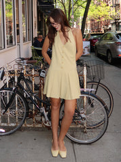 Mae Mini Halter Dress in Light Chartreuse