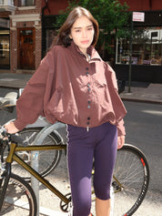Amaryllis Cropped Jacket in Chocolate