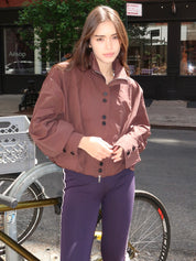 Amaryllis Cropped Jacket in Chocolate