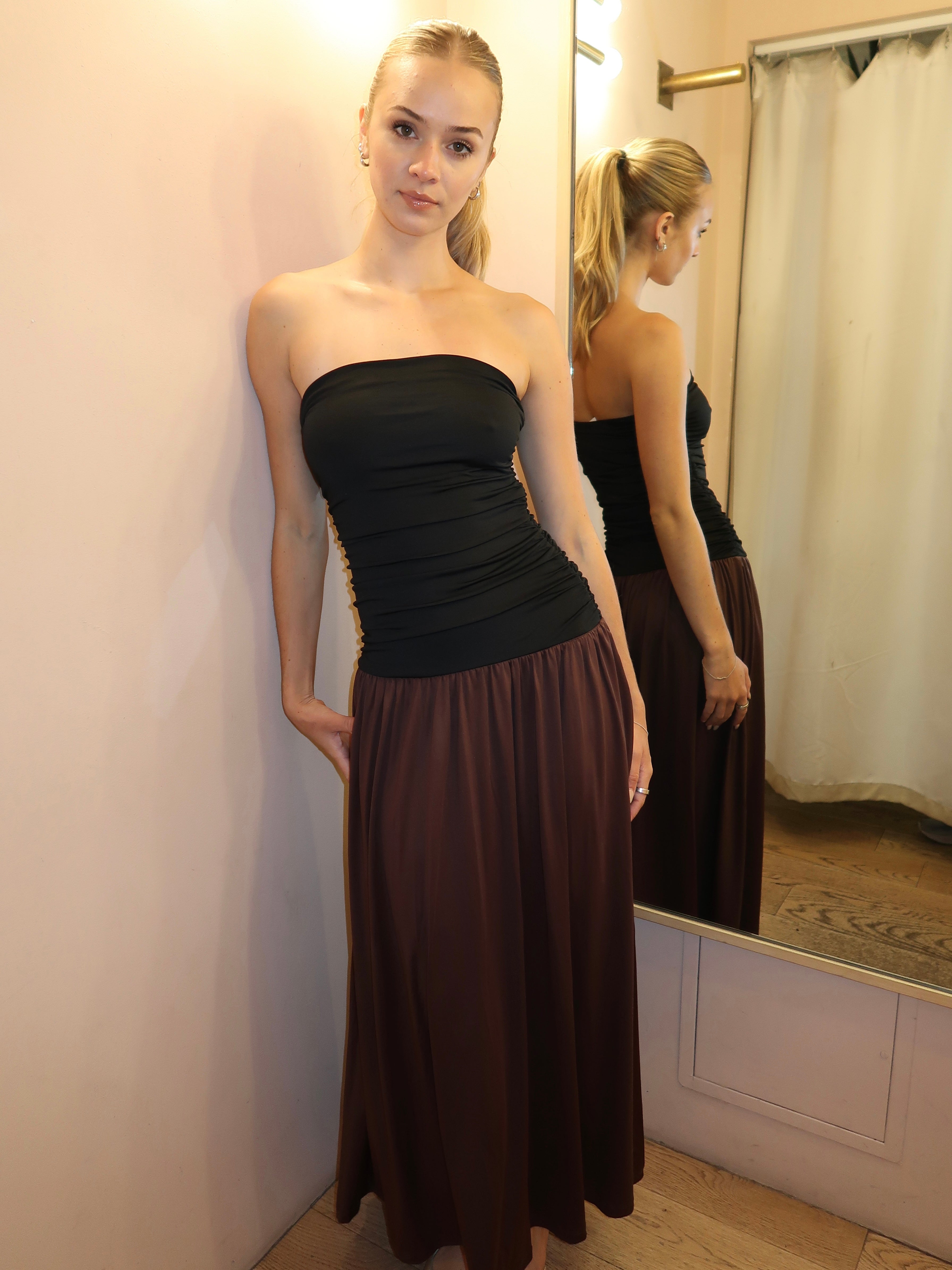 Santal Dress in Black & Brown