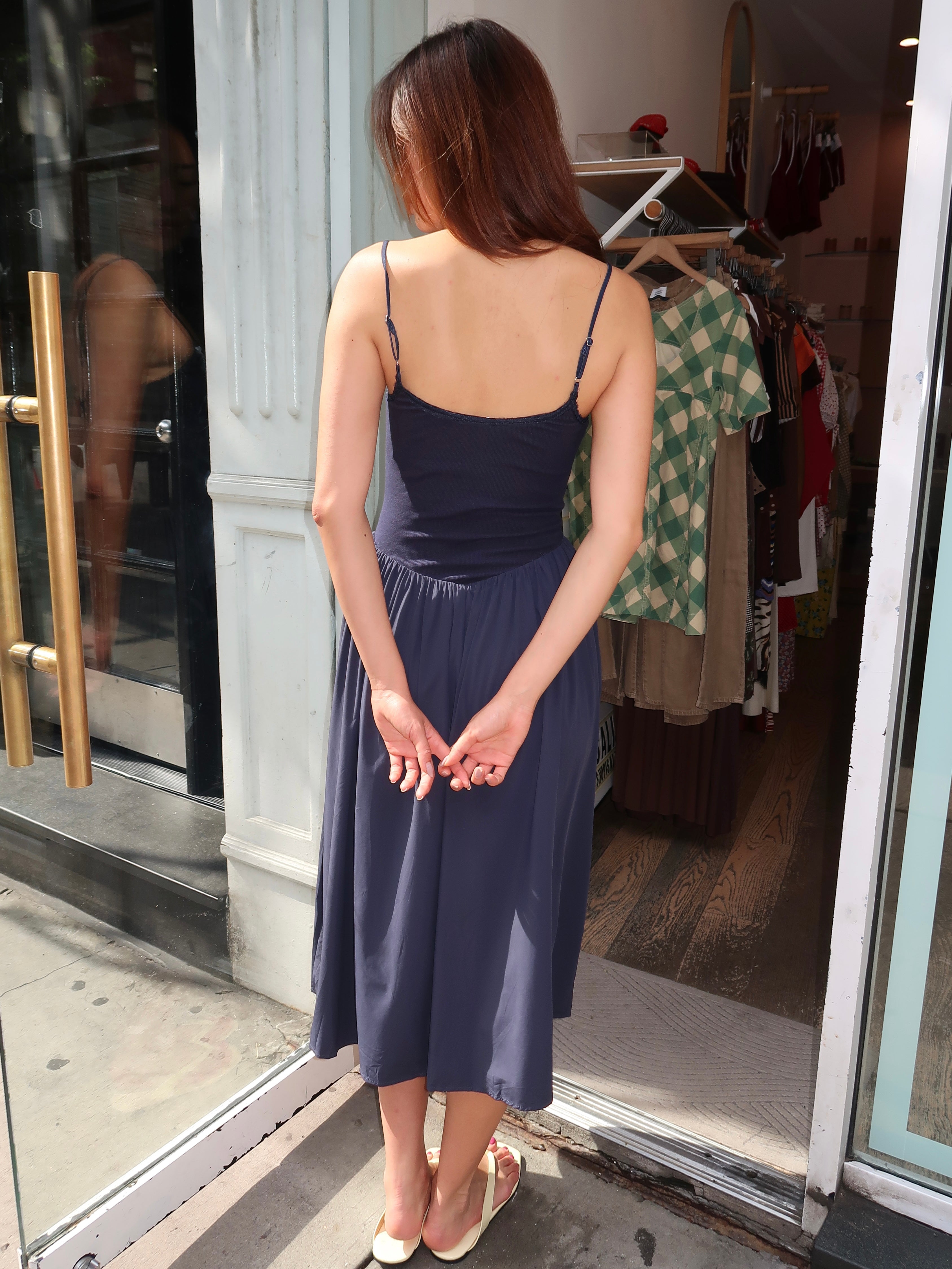 Claudette Midi Dress in Navy