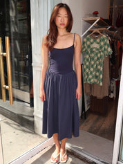Claudette Midi Dress in Navy