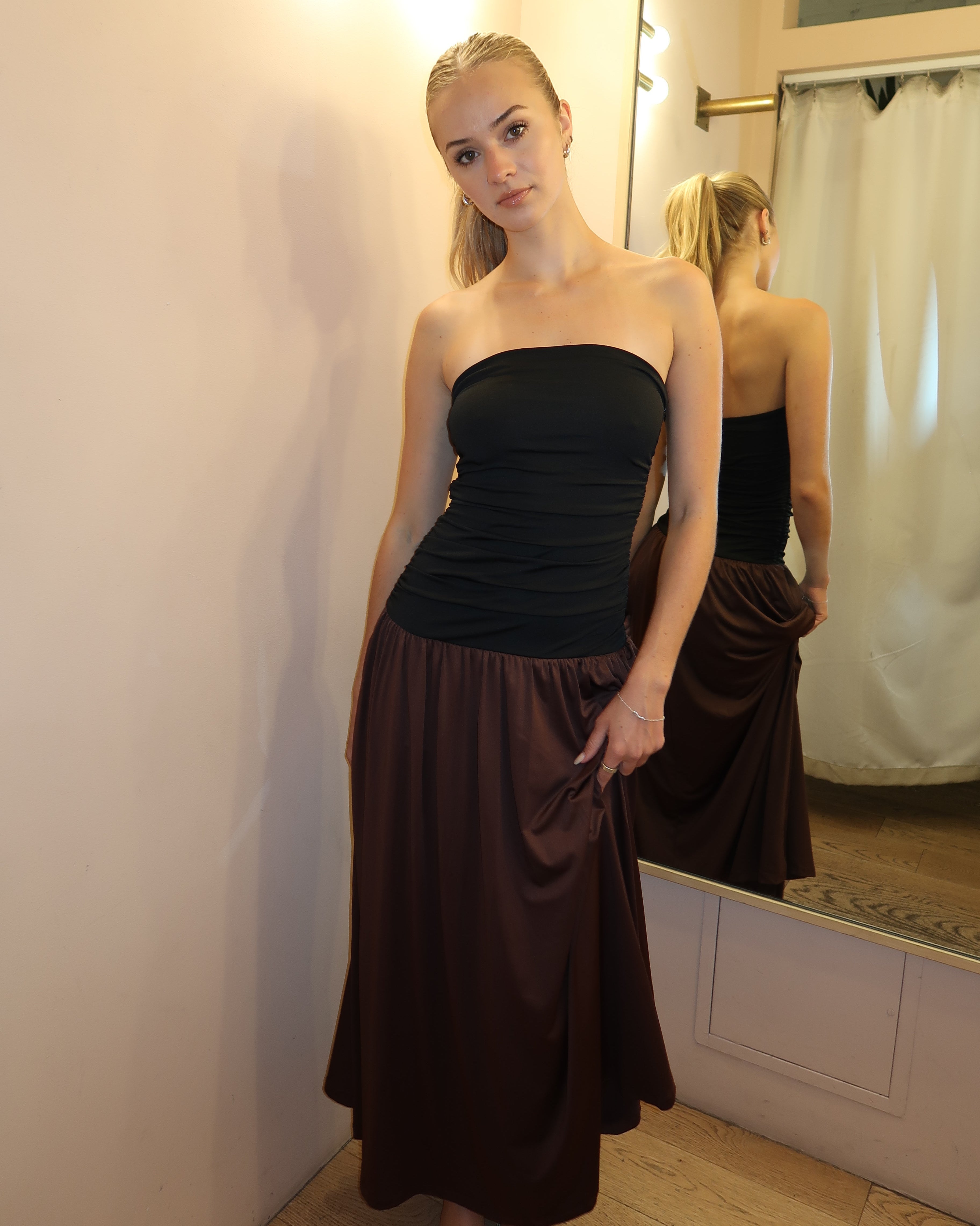 Santal Dress in Black & Brown