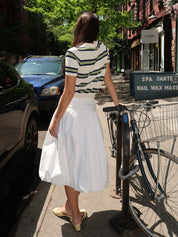 Ivy Midi Bubble Skirt in White