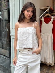Juju Silk Cami Top in Milk