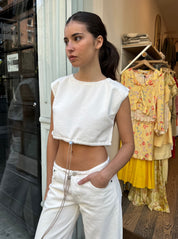 Cool Crop Top in Milk