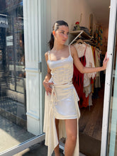 Load image into Gallery viewer, Tyrique Satin Bustier Top in Cream

