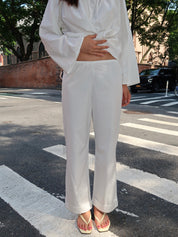 The Pop Pinstripe Simple Pant in Powder