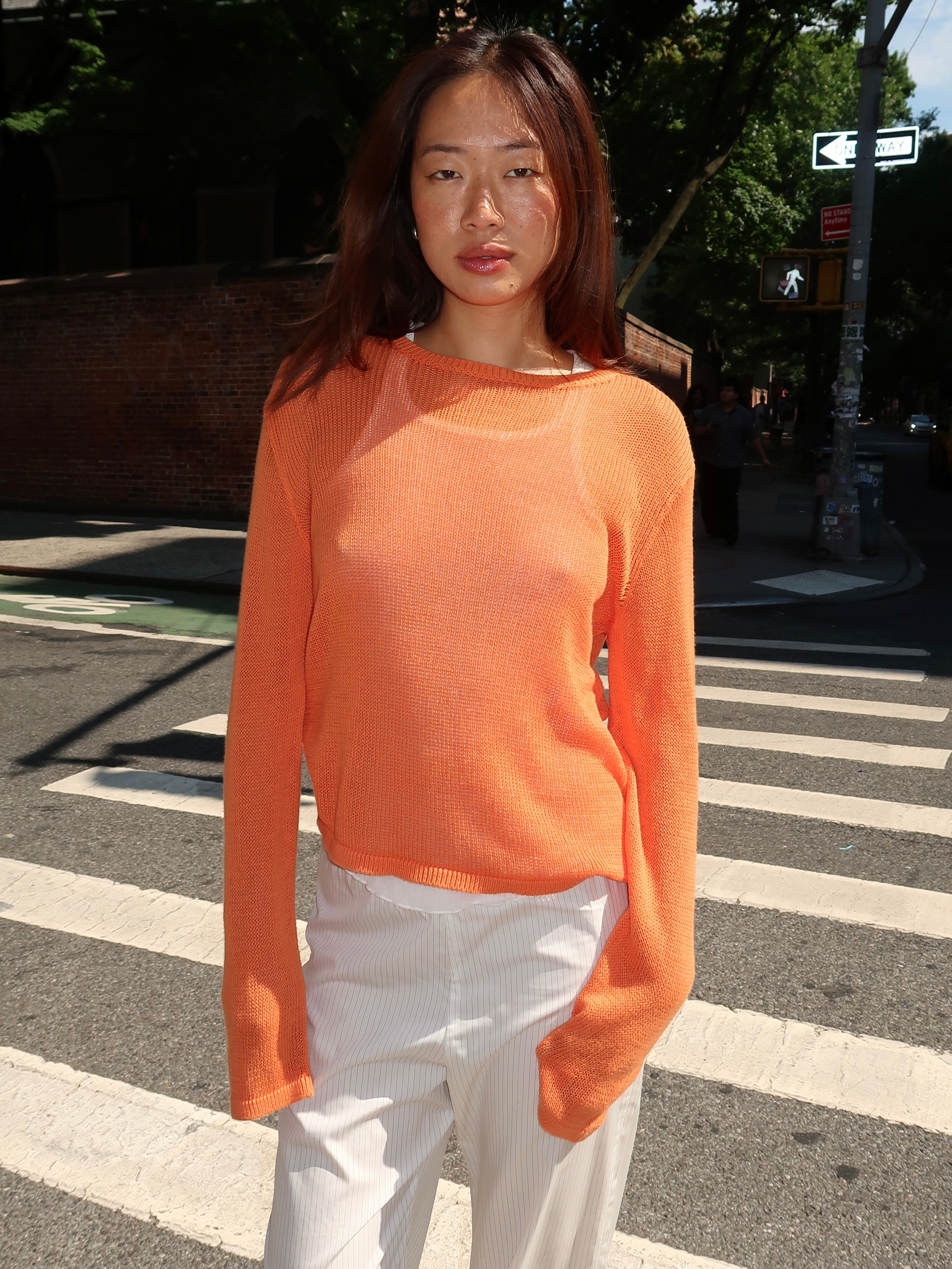 The Knit Long Sleeve in Apricot