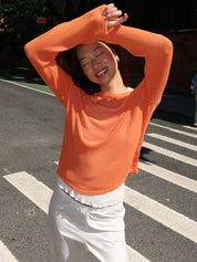 The Knit Long Sleeve in Apricot