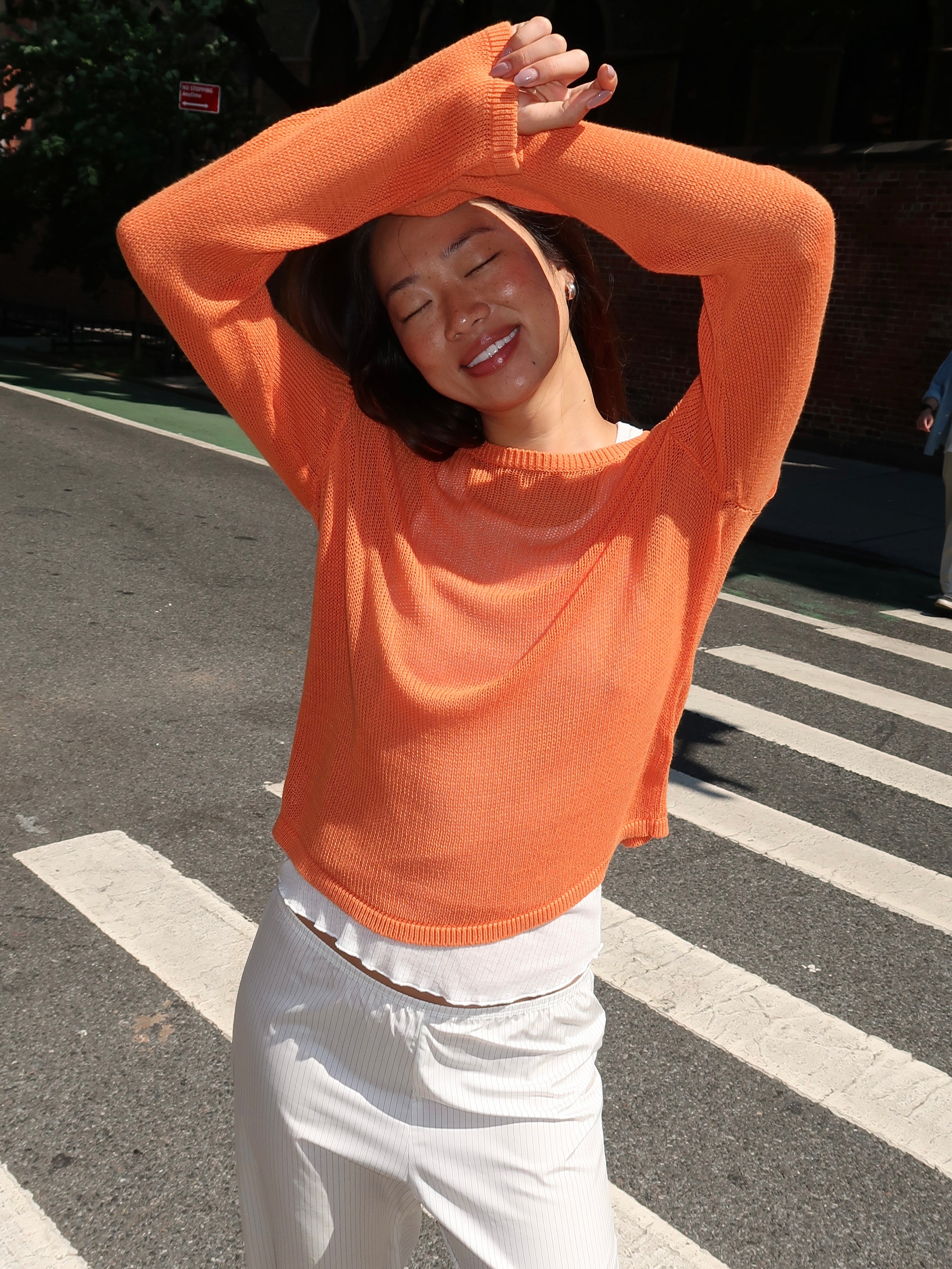 The Knit Long Sleeve in Apricot