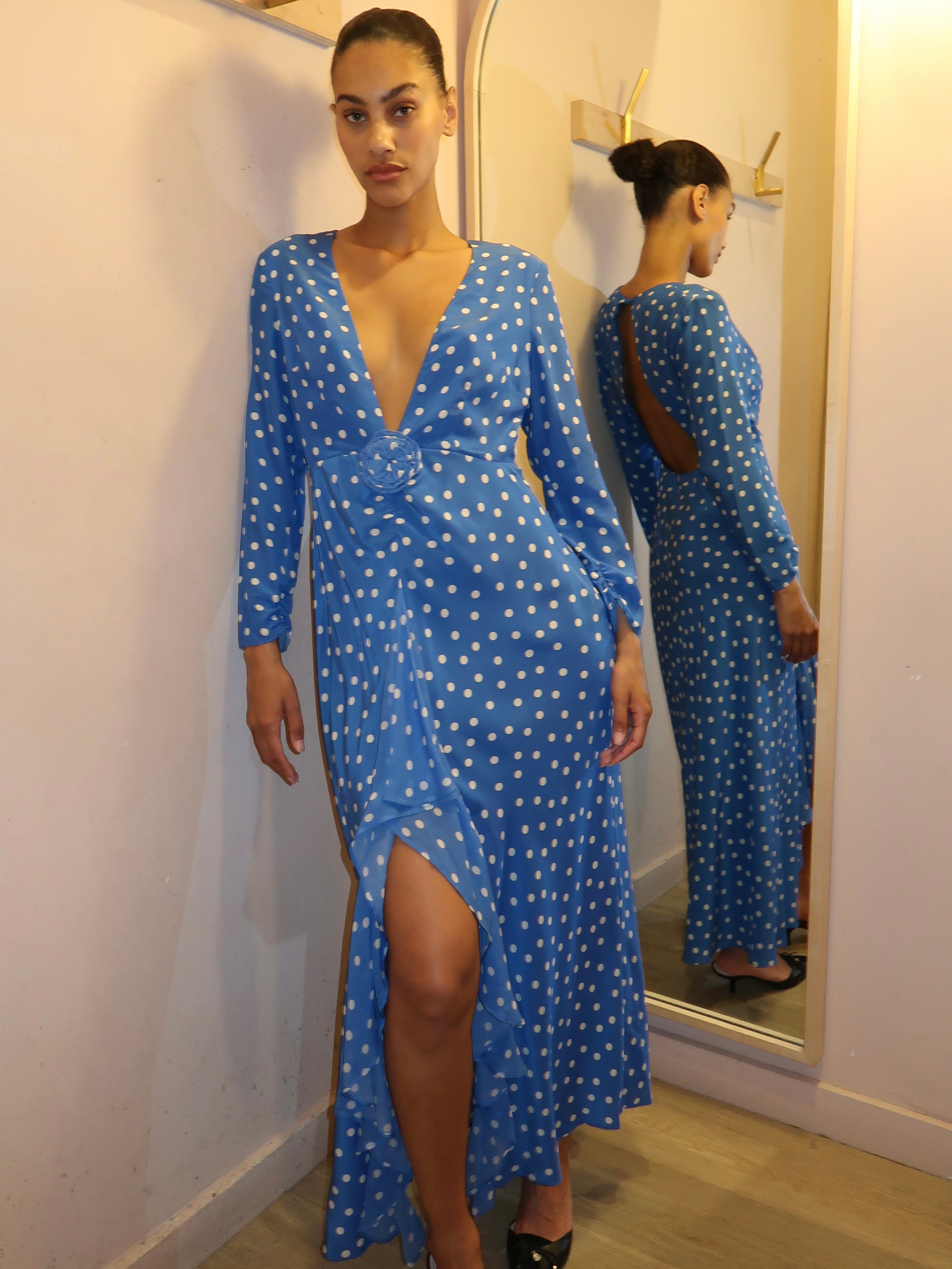 Rose Dress in Bohemia Spot Blue