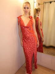 Allexina Dress in Red Polka Dot