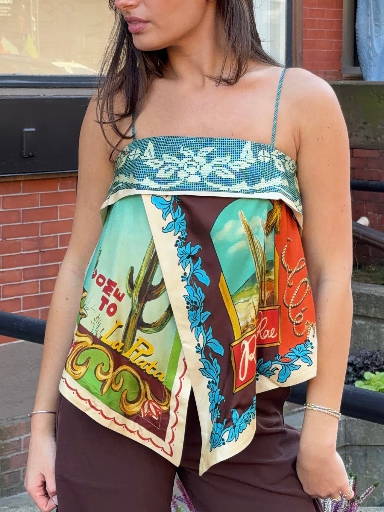 Ace Silk Scarf Top in Multi