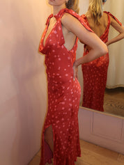 Allexina Dress in Red Polka Dot