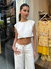 Cool Crop Top in Milk