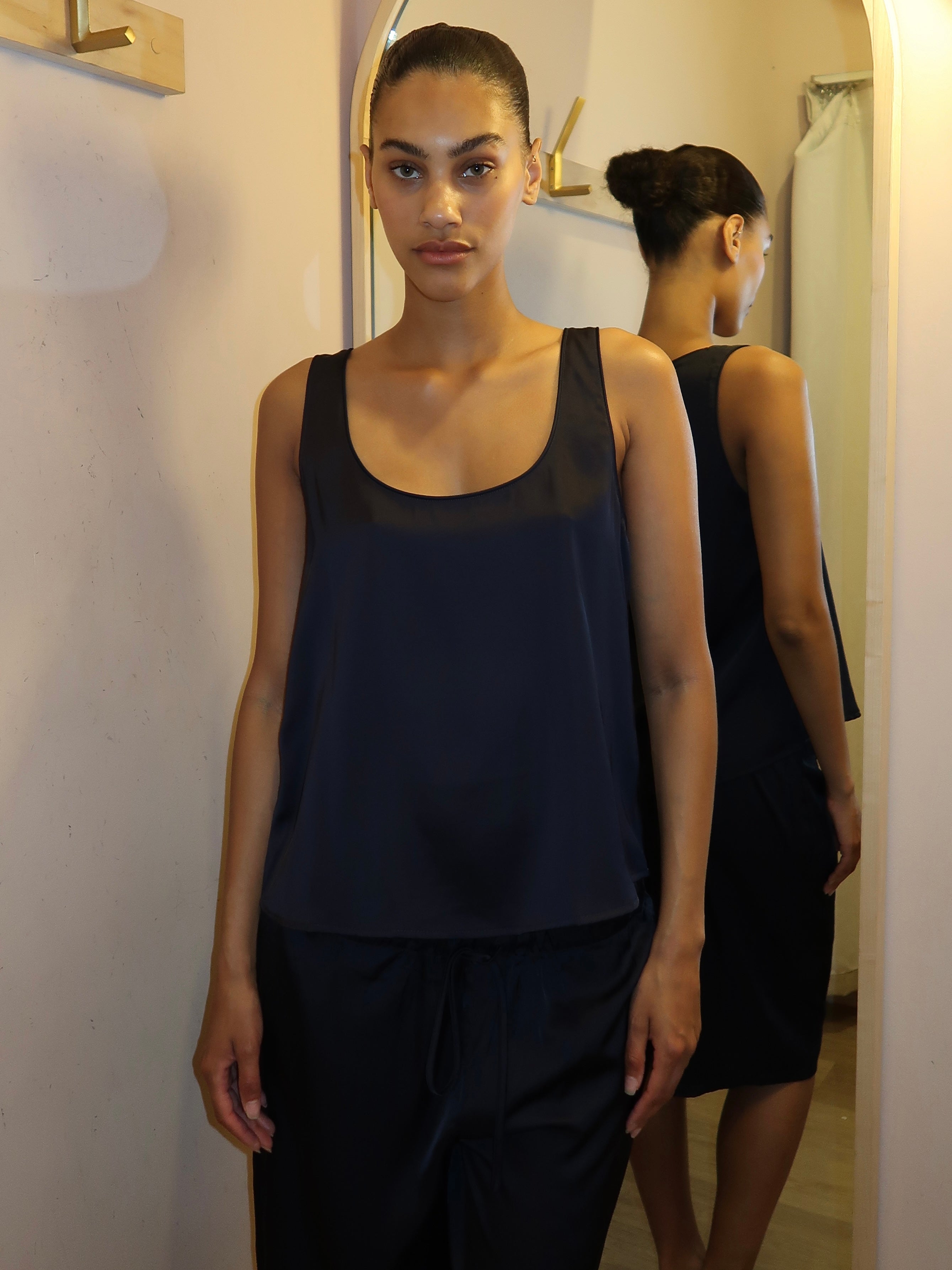 Mikayla Tank Top in Navy