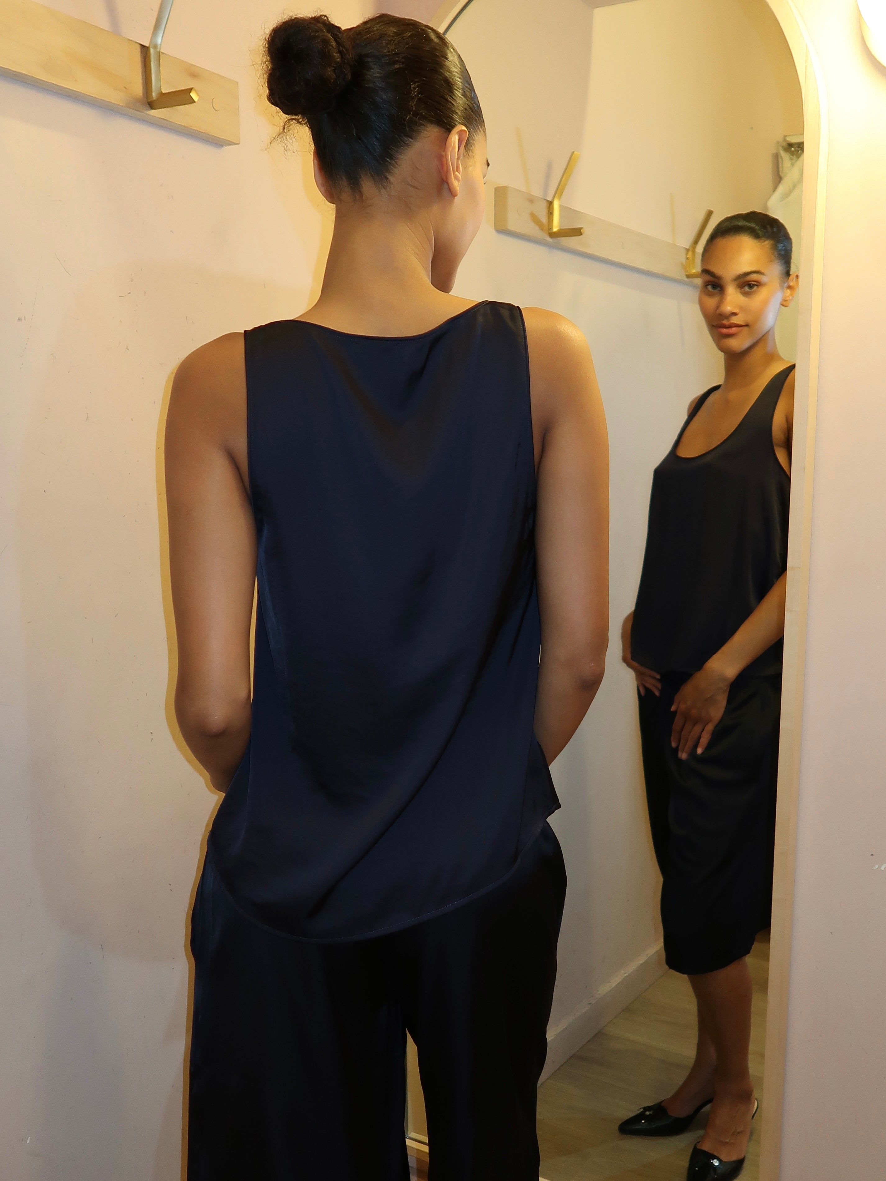 Mikayla Tank Top in Navy