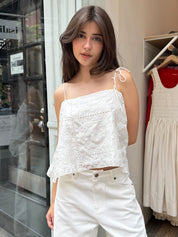 Juju Silk Cami Top in Milk