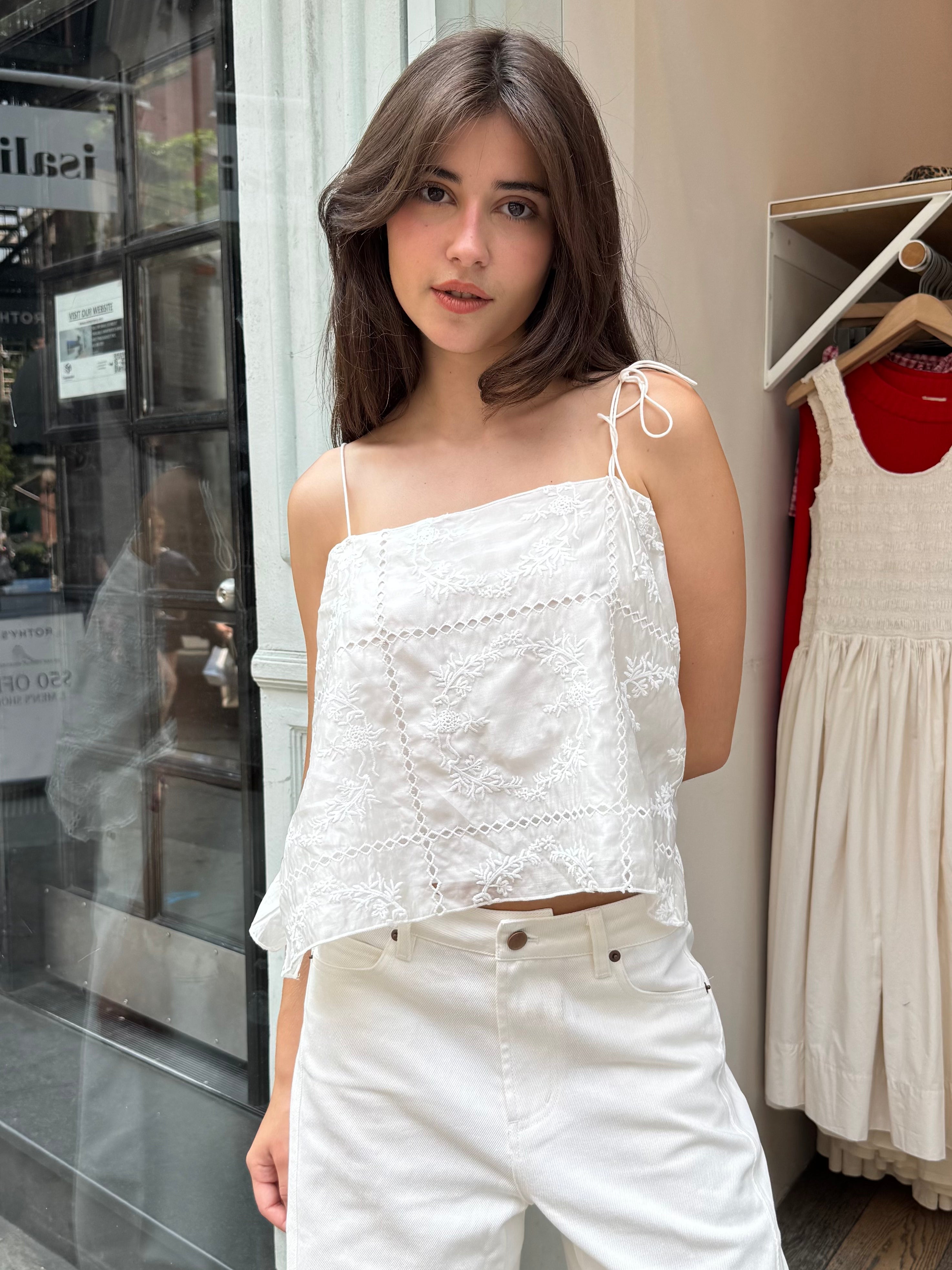 Juju Silk Cami Top in Milk