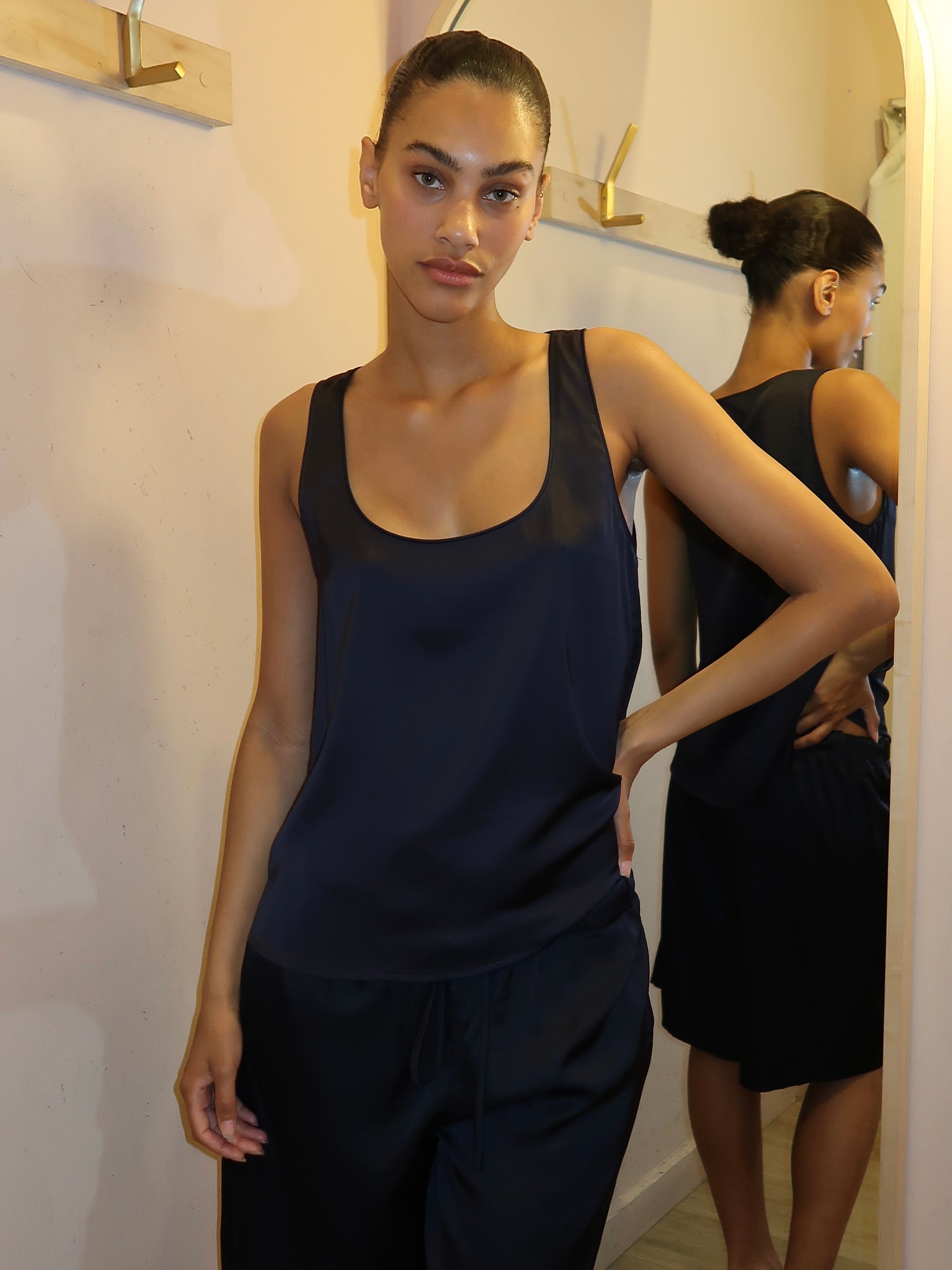 Mikayla Tank Top in Navy