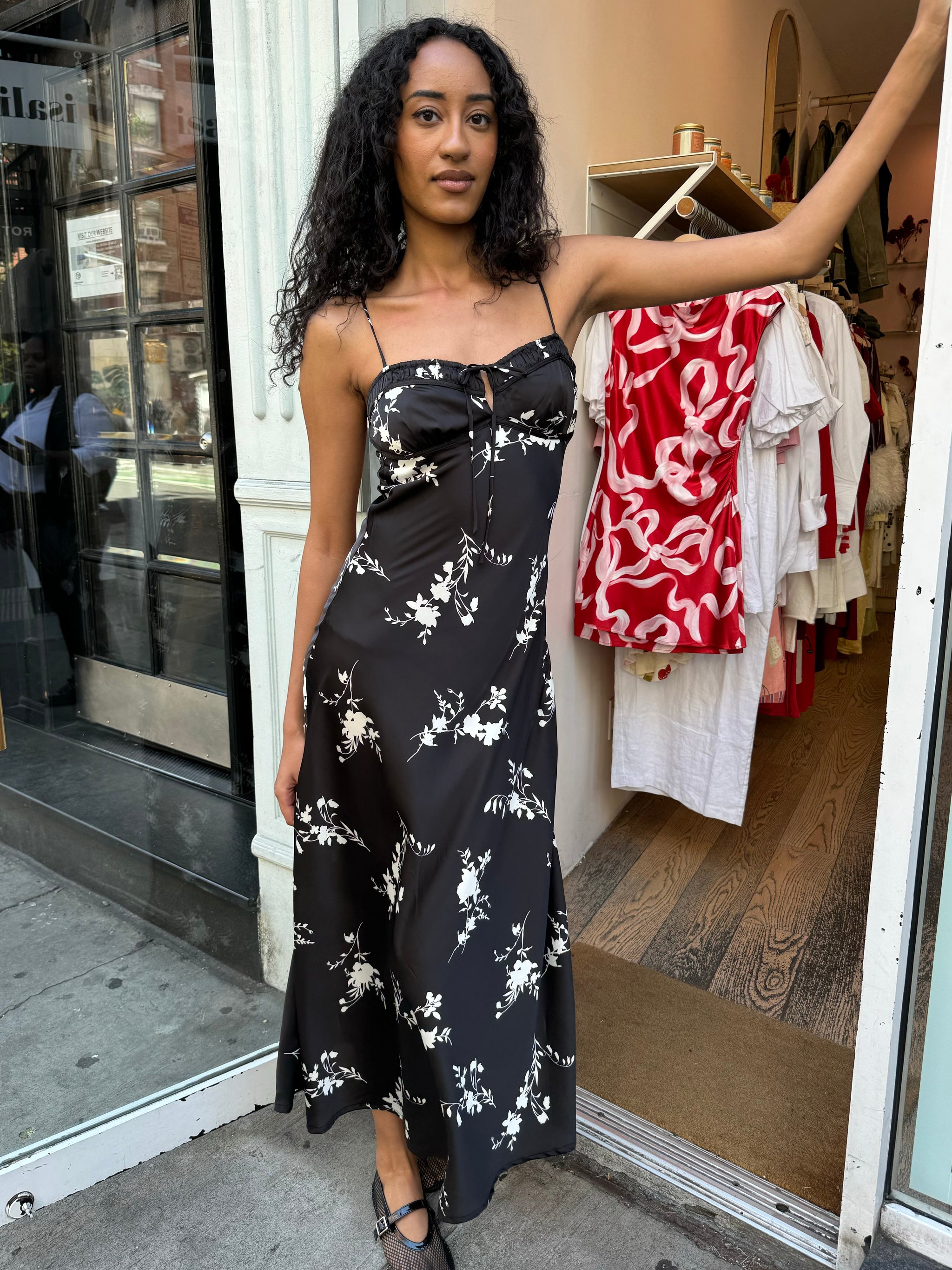 tessa mesh midi dress Tessa Floral Midi Dress in Black Isalis
