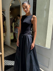 Bateau Cut Out Dress in Black