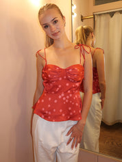 Selina Top in Red Polka Dot