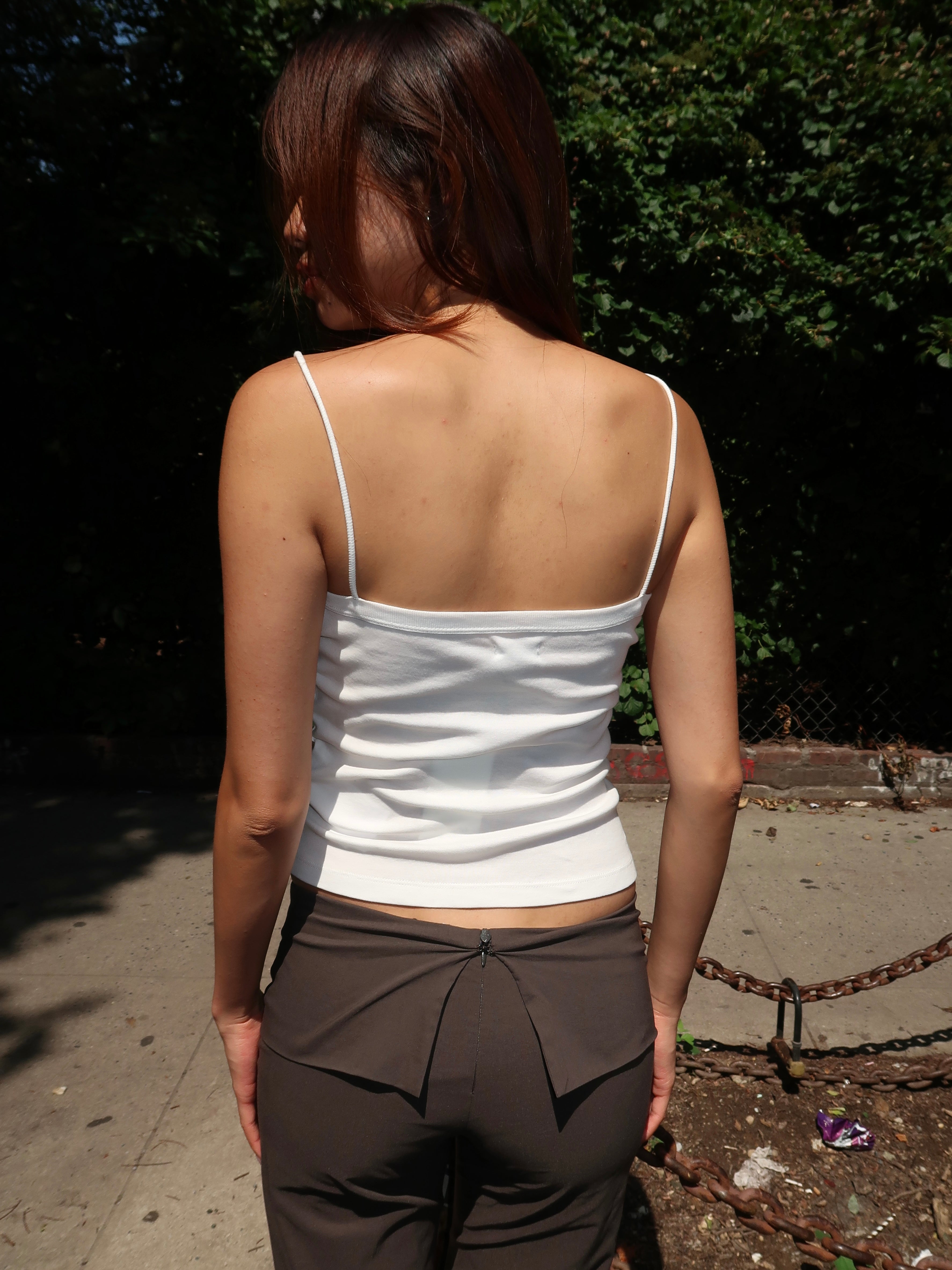 Organic Cotton Square Neck Cami in White