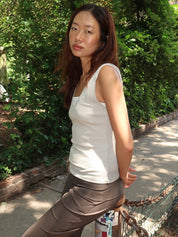 Baby Wool Scoop Cami in Soft Ash