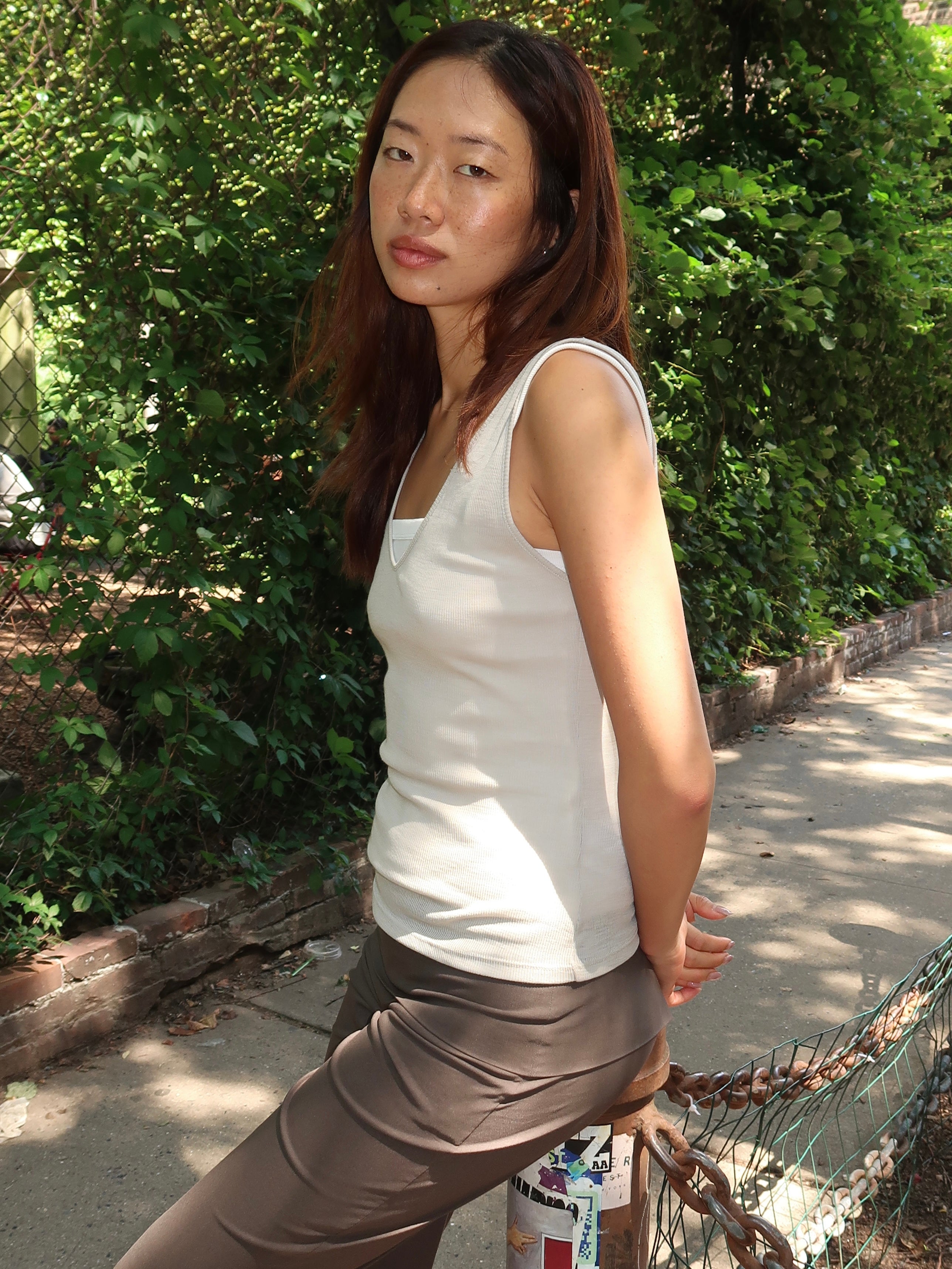 Baby Wool Scoop Cami in Soft Ash