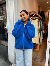 Load image into Gallery viewer, Albet Cable Knit Cardigan in Electric Blue
