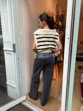 Load image into Gallery viewer, Jeremiah Half Zip Vest in Black Stripe
