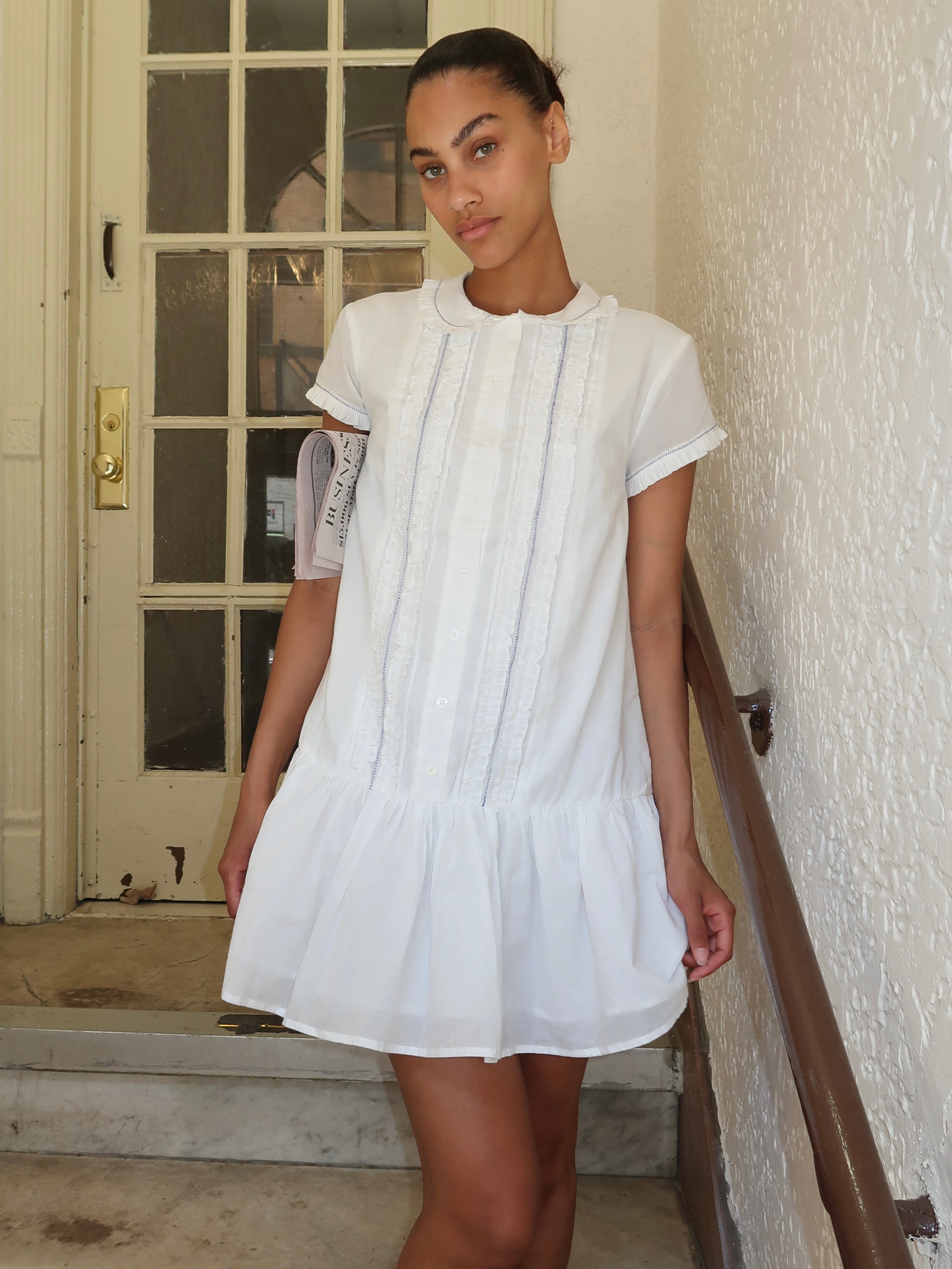 Armonia Button Up Dress in White