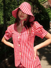Sun Hat in Red Stripe