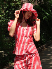 Shell Blouse in Red Stripe