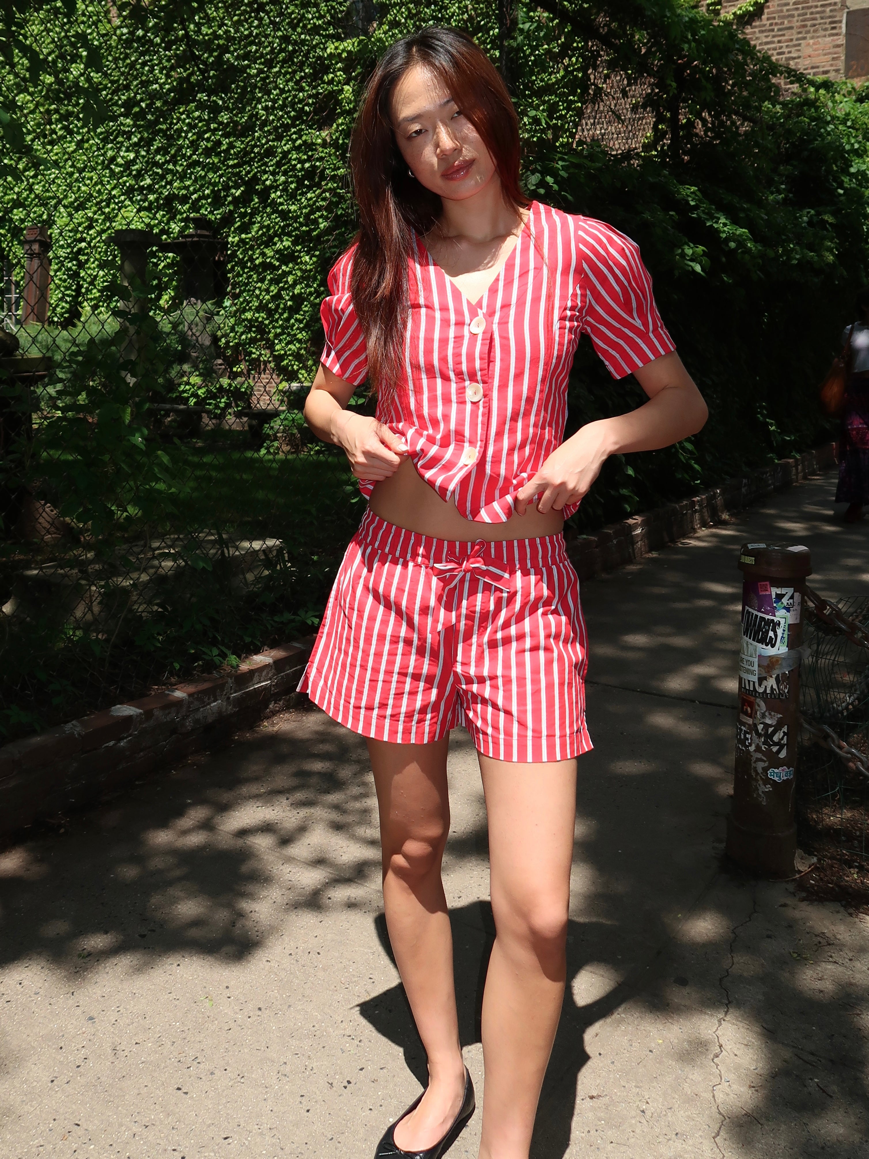 Krissy Boxer Short in Red Stripe